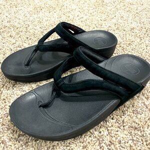 FitFlop Black Comfort Sandals with Cushioned Footbed